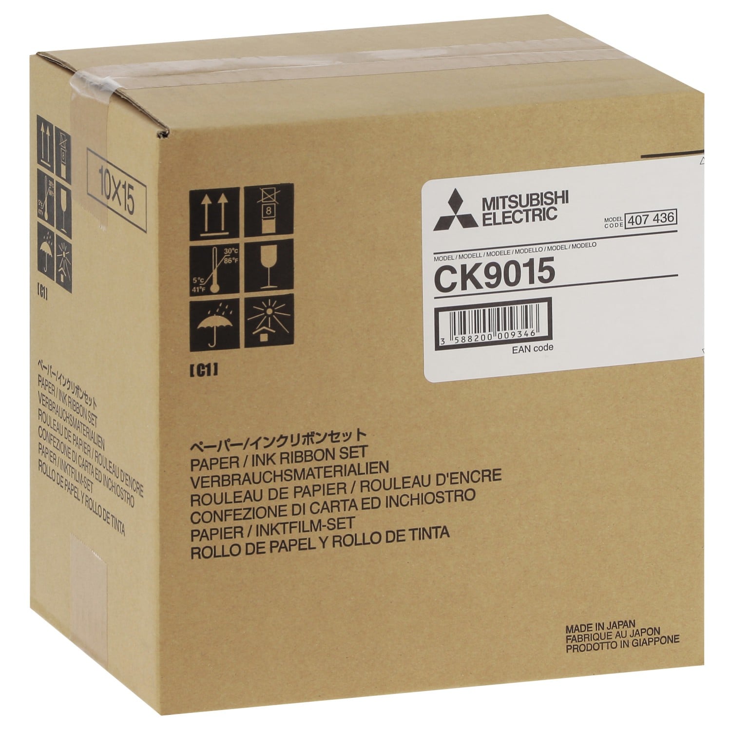 Consommable thermique MITSUBISHI CK9015 pour CP-9500DW-S / CP-9550DW-S / CP-9800DW-S / CP9820DW-S / MAP-1015 - 600 tirages 10x15cm