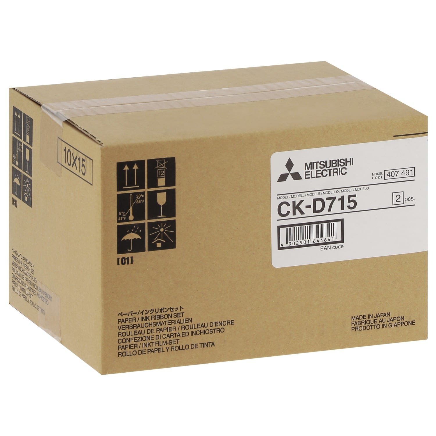 Consommable thermique MITSUBISHI CK-D715 pour CP-D70DW-S / CP-D707DW-S / CP-D90DW-P - 800 tirages 10x15cm