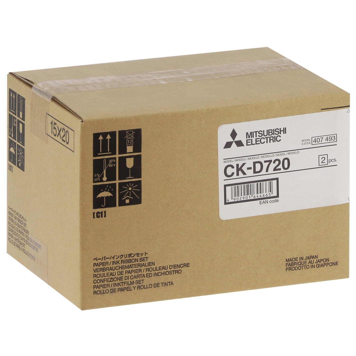 Consommable thermique MITSUBISHI CK-D720 pour CP-D70DW-S / CP-D707DW-S / CP-D90DW-P - 800 tirages 10x15cm - 400 tirages 15x20cm