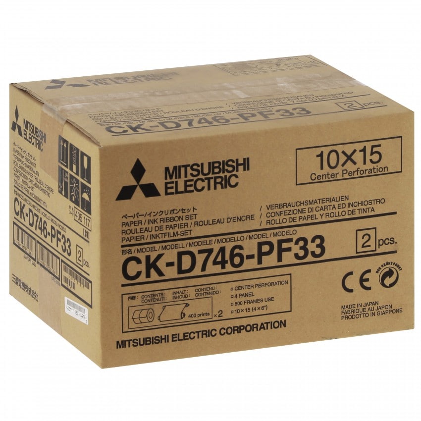 Consommable thermique MITSUBISHI pour CP-D70DW / CP-D707DW / CP-D90DW - 10x15cm - 800 tirages - perforé (7,5x10/7,5x10)