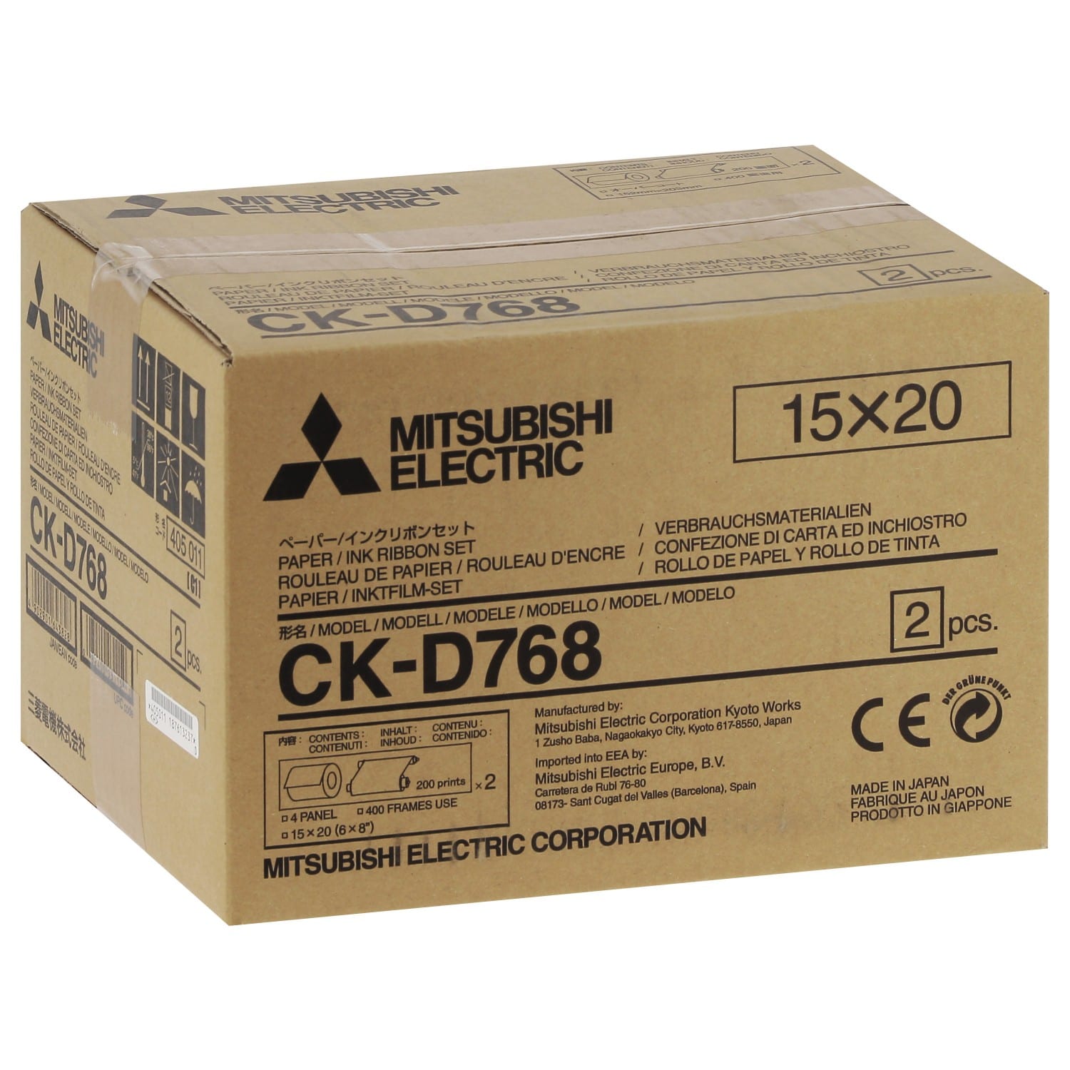 Consommable thermique MITSUBISHI CK-D768 pour CP-D70DW / CP-D707DW / CP-D90DW - 800 tirages 10x15cm - 400 tirages 15x20cm