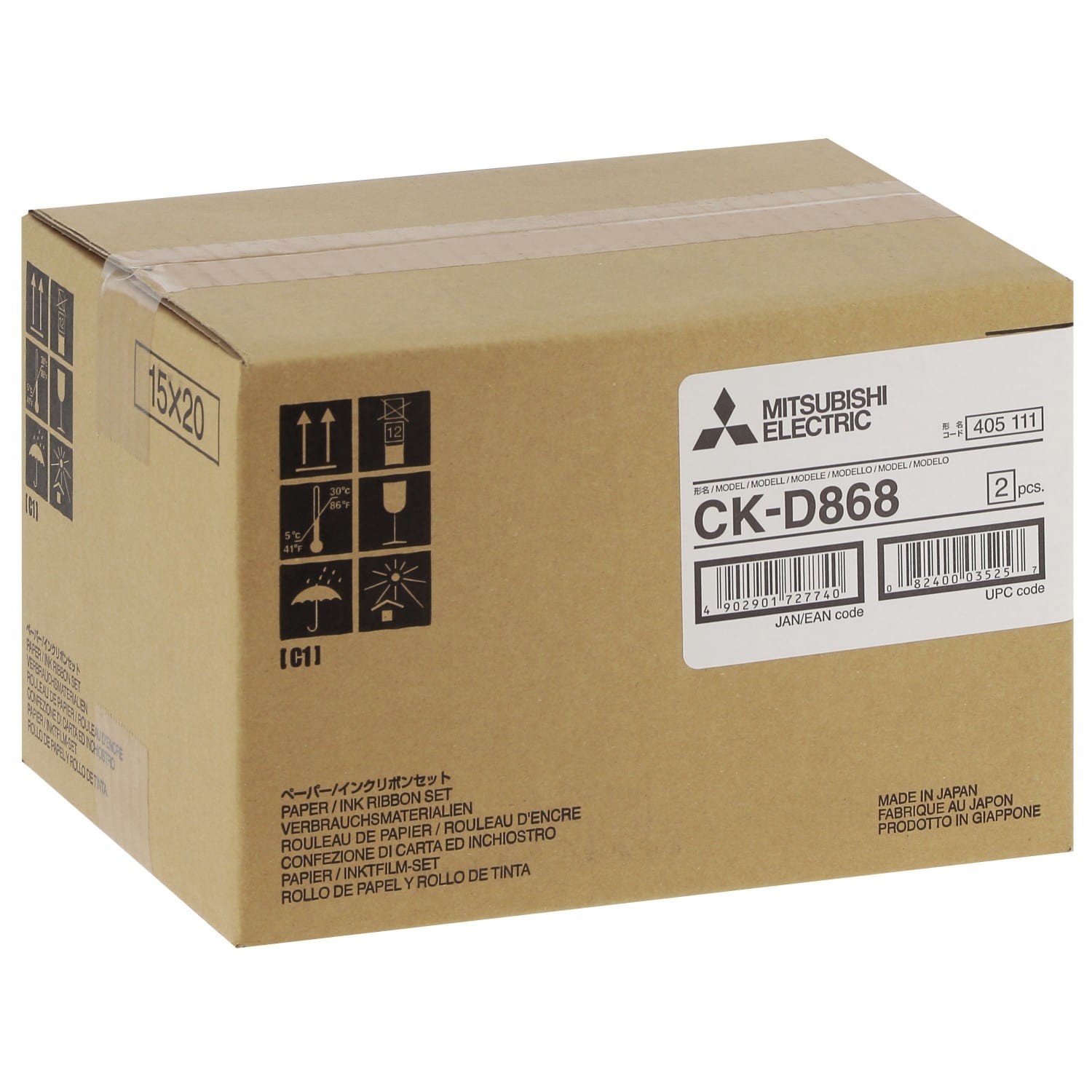 Consommable thermique MITSUBISHI CK-D868 pour CP-D80DW / CP-D90DW-P - 860 tirages 10x15cm ou 430 tirages 15x20cm