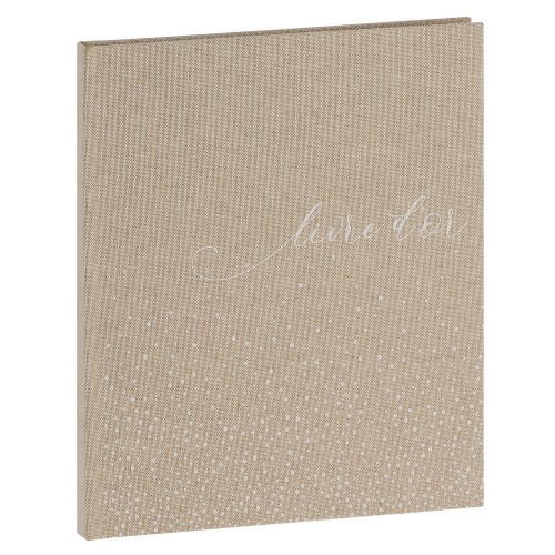 PANODIA - Livre d'or Mariage BOHEME - 80 pages blanches - Couverture Beige 20,5x24,5cm