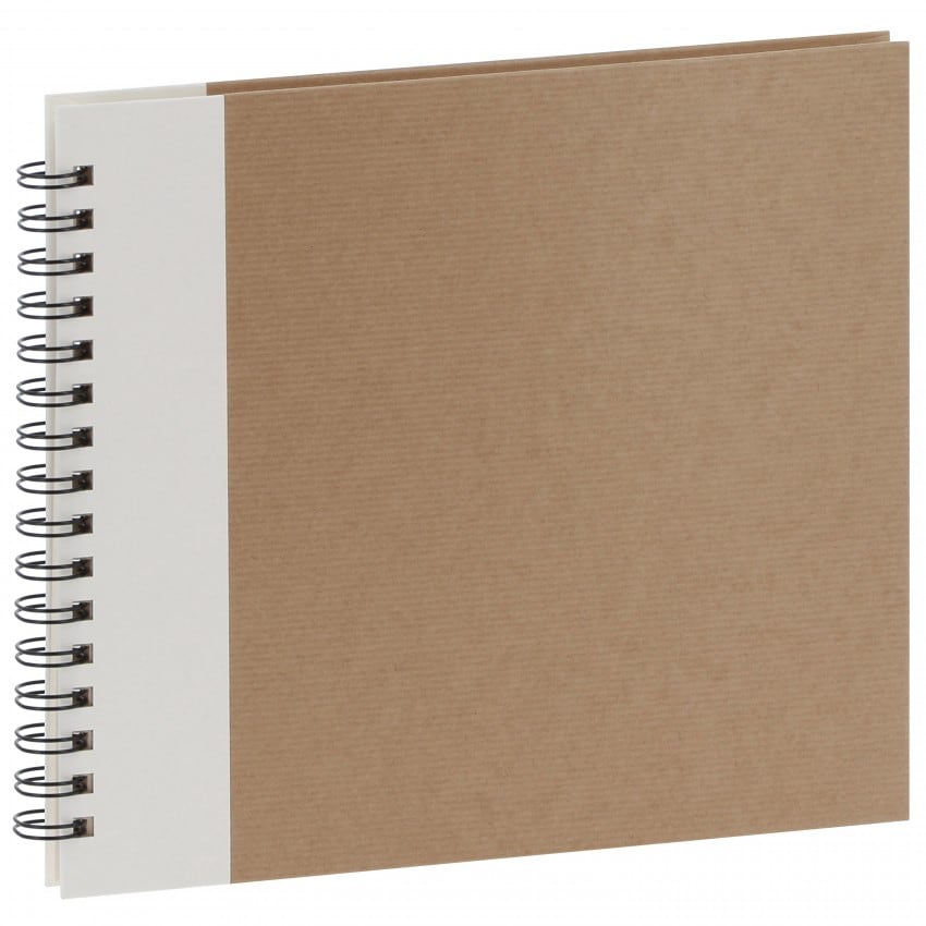 Panodia Eskis Album Trad. 22x22cm spirales 60P 120V Kraft & Blanc *