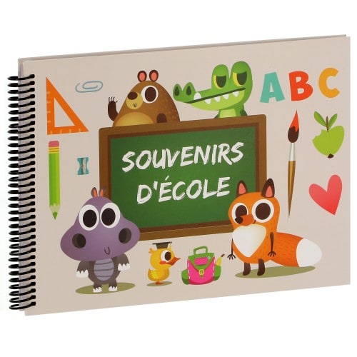 PANODIA - Album photo scolaire ABC SOUVENIR D'ECOLE - 50 pages illustrées - Pour 8 années scolaires - Couverture 34x24cm