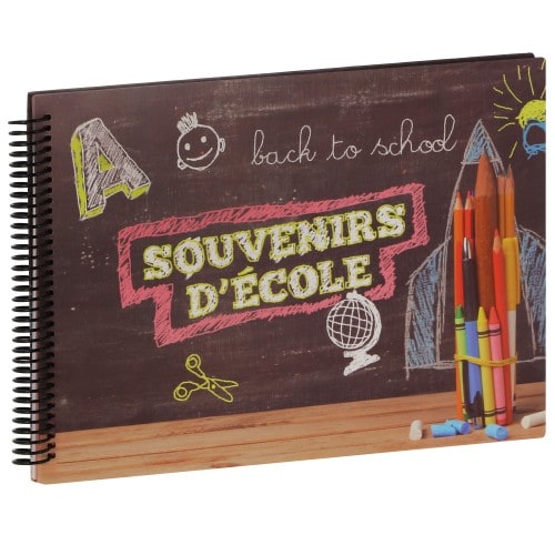 Album photo PANODIA Livre scolaire série Back to school SOUVENIR D'ECOLE Pour 8 années scolaires 31x23cm - Spirales 34 Pages ill