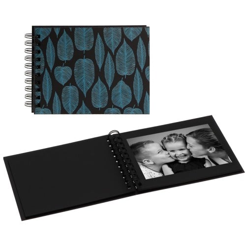 PANODIA - Mini album traditionnel TRENDY MEMORY - 30 pages noires - 30 photos - Couverture Feuilles 19,5x14,5cm