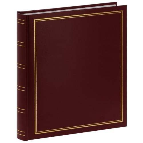 PANODIA - Album photo traditionnel CLASSIC - 100 pages blanches + feuillets cristal - 500 photos - Couverture Bordeaux 30x33cm