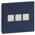 PANODIA - Album photo traditionnel MANILLE - 60 pages ivoires - 120 photos - Couverture Bleue 26,5x23cm + 3 fenêtres