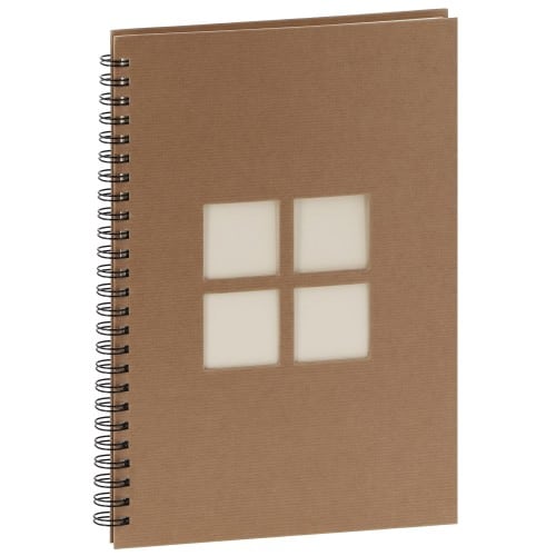 PANODIA - Album photo traditionnel MANILLE - 60 pages ivoires - 240 photos - Couverture Kraft 24x34cm + 4 fenêtres