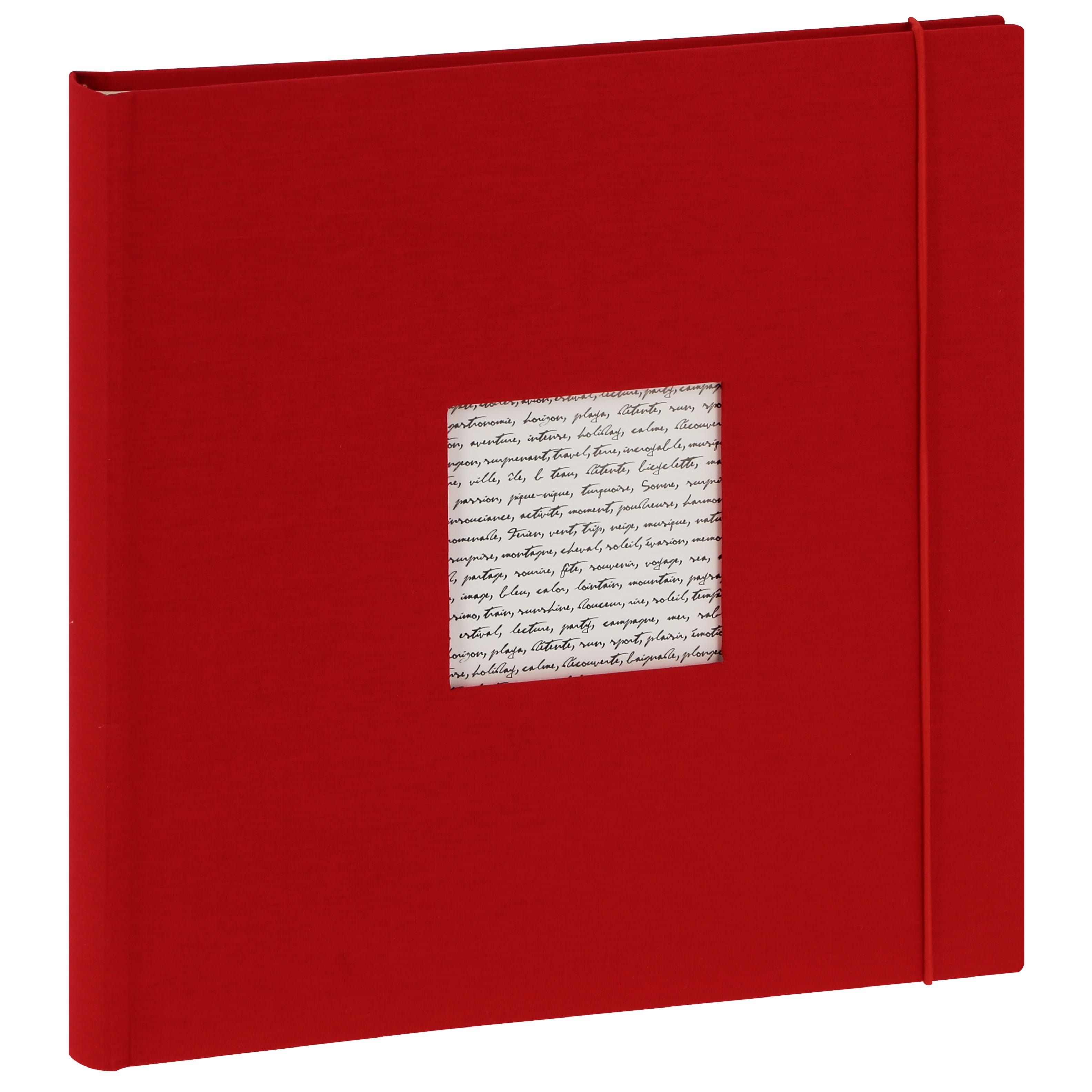 PANODIA - Album photo traditionnel LINEA - 60 pages ivoires + feuillets cristal - 240 photos - Couverture Rouge 30x30cm + fenêtre