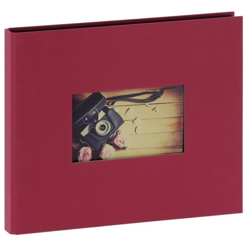 PANODIA - Album photo traditionnel STUDIO - 60 pages noires - 120 photos - Couverture Rose Framboise 27x23cm + fenêtre