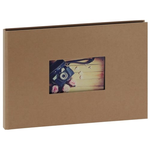 PANODIA - Album photo traditionnel STUDIO - 60 pages noires - 180 photos - Couverture Kraft 33,5x23cm + fenêtre