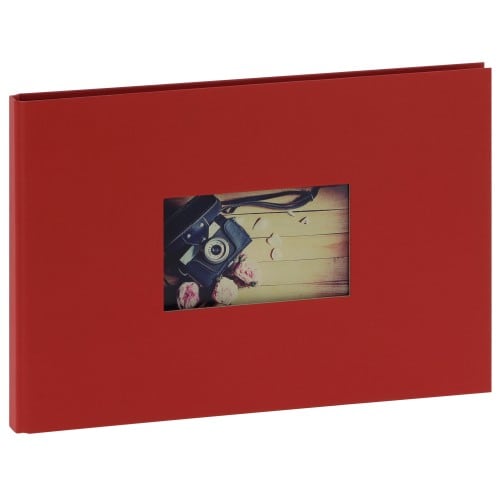 "STUDIO" 32x22cm - à spirales cachées - 180 photos 10x15cm - 60 pages traditionnelles noires (Rouge + fenêtre)