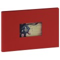 PANODIA - Album photo traditionnel STUDIO - 60 pages noires - 180 photos - Couverture Rouge 33,5x23cm + fenêtre