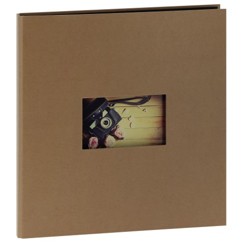 PANODIA - Album photo traditionnel STUDIO - 60 pages noires - 300 photos - Couverture Kraft 33x34cm + fenêtre