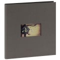 PANODIA - Album photo traditionnel STUDIO - 60 pages noires - 300 photos - Couverture Grise 33x34cm + fenêtre