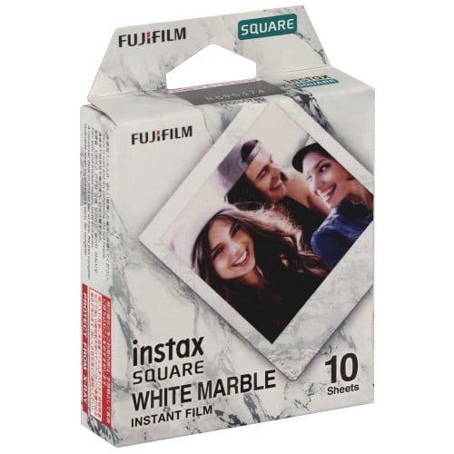 FUJI - Film instantané Instax Square - Cadre Marbre blanc - Pack 10 photos