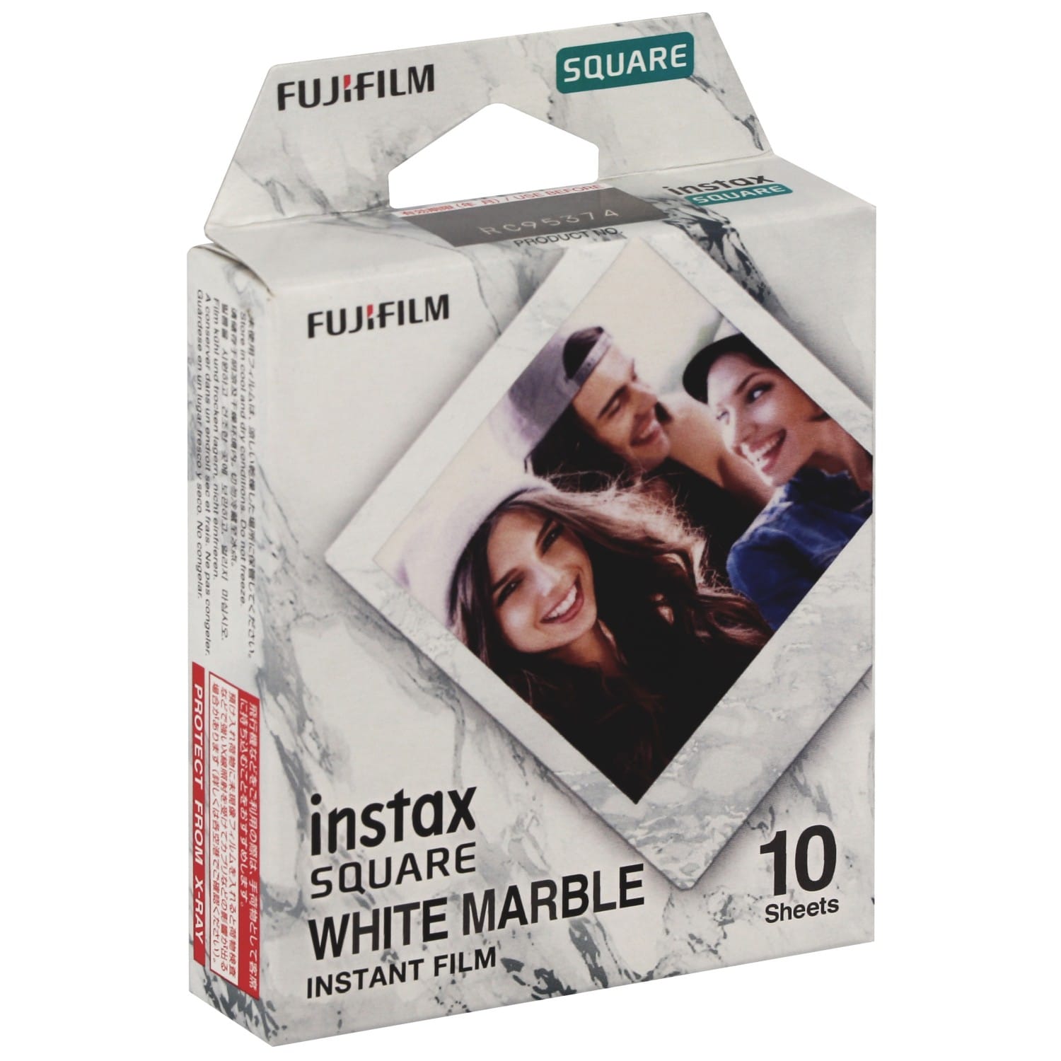 Film instantané FUJI Instax Square - Cadre Marbre blanc - Pack 10 photos