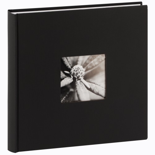 HAMA - Album photo traditionnel FINE ART JUMBO - 100 pages blanches + feuillets cristal - 400 photos - Couverture Noire 30x30cm + fenêtre