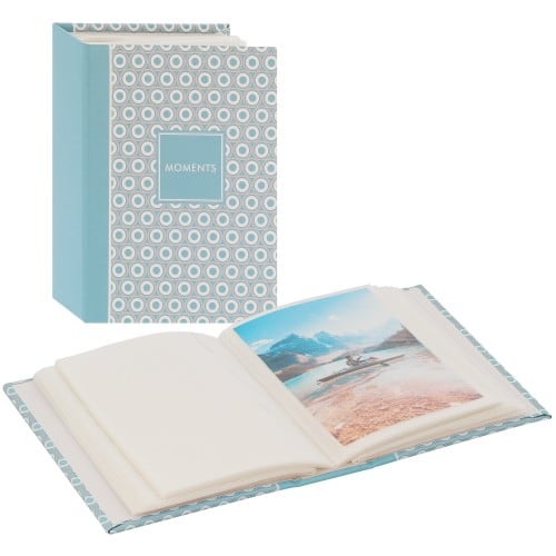 GOLDBUCH - Mini album pochettes sans mémo PURE MOMENTS - 100 pages - 100 photos - Couverture Bleue 12x16,5cm - à l'unité
