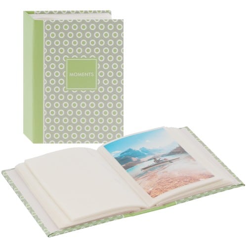 GOLDBUCH - Mini album pochettes sans mémo PURE MOMENTS - 100 pages - 100 photos (10x15cm) - Couverture Verte 12x16,5cm