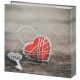 pochettes avec mémo Rustico Metal Heart - 100 pages blanches - 200 photos - Couverture Turquoise 22,5x22cm + poche CD