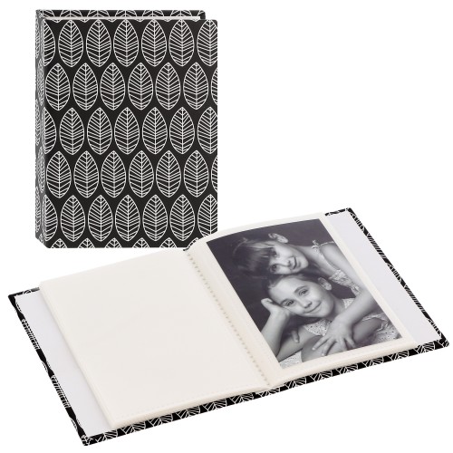 HAMA - Mini album pochettes sans mémo LA FLEUR - 40 pages blanches - 40 photos - Couverture Noire 13x16,5cm