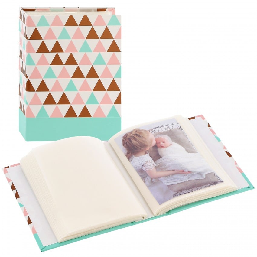 pochettes sans mémo Minimax Designline Triangle - 100 pages blanches - 100 photos - Couverture Multicolore 13x16,5cm