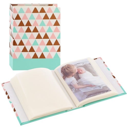 HAMA - Mini album pochettes sans mémo DESIGNLINE TRIANGLE - 100 pages blanches - 100 photos - Couverture Multicolore 13x16,5cm