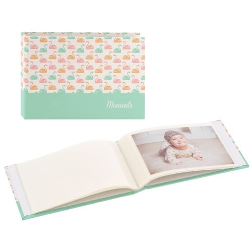 HAMA - Mini album pochettes sans mémo SWAN - 24 pages blanches - 24 photos - Couverture Verte 17,5x12cm