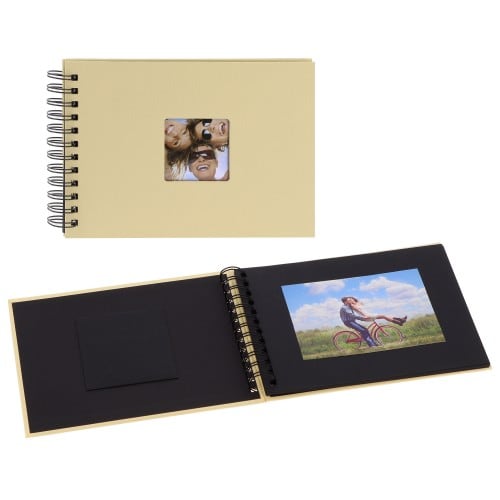 WALTHER DESIGN - Mini album traditionnel FUN - 20 pages noires - 40 photos - Couverture beige 23x17cm + fenêtre