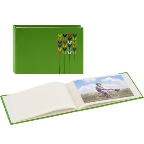 HAMA - Mini album pochettes sans mémo BLOSSOM - 24 pages blanches - 24 photos - Couverture Verte 17,5x12cm