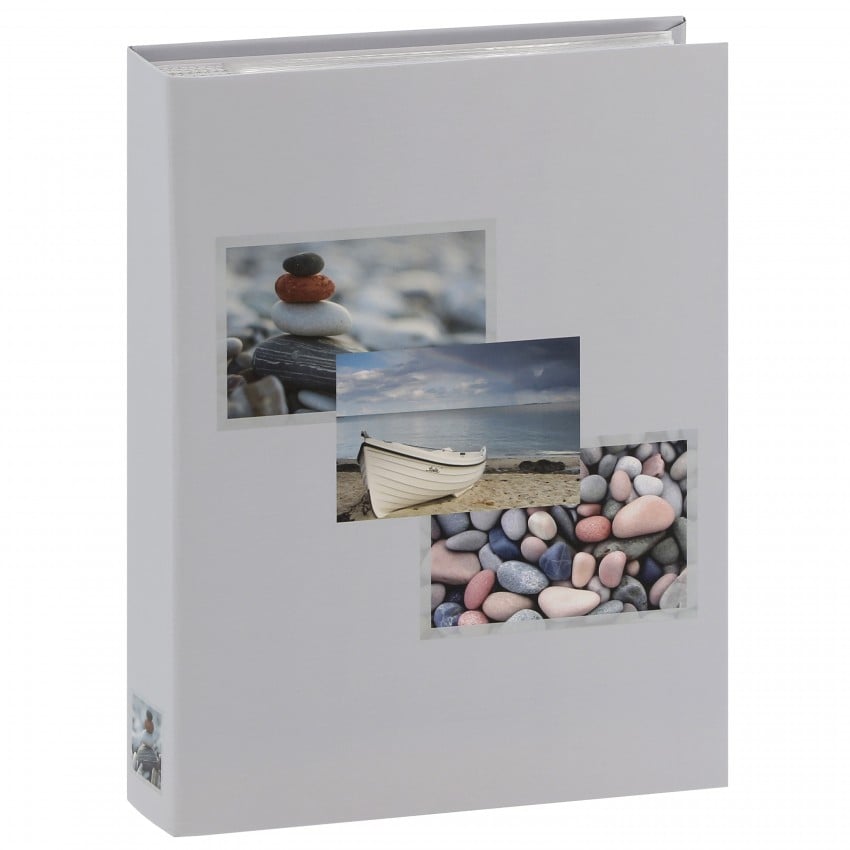 pochettes avec mémo Stones - 100 pages blanches - 200 photos - Couv. Grise 19x25cm + poche CD+négatifs