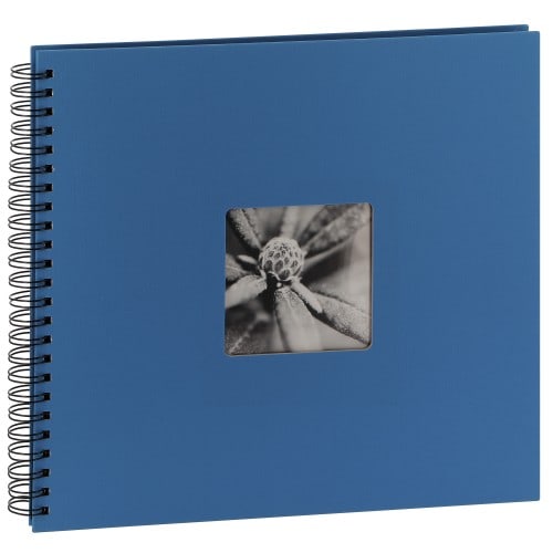 HAMA - Album photo traditionnel FINE ART SPIRAL - 50 pages noires + feuillets cristal - 300 photos - Couverture Bleue Azur 36x32cm + fenêtre