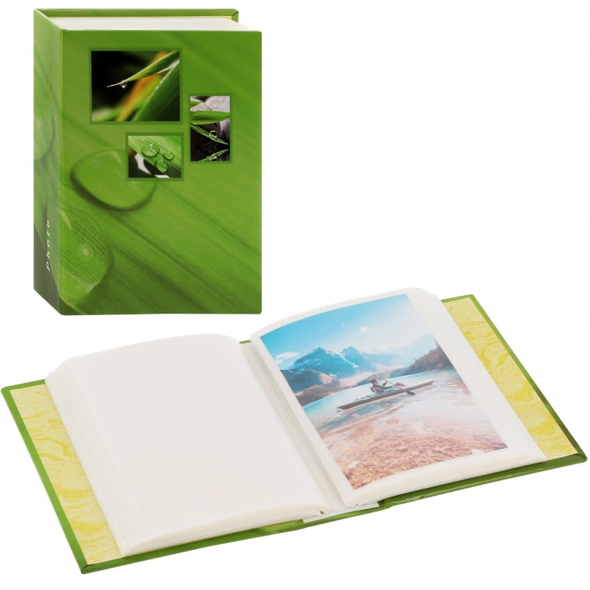 pochettes sans mémo Singo - 100 pages blanches - 100 photos - Couverture Verte 13x16,5cm