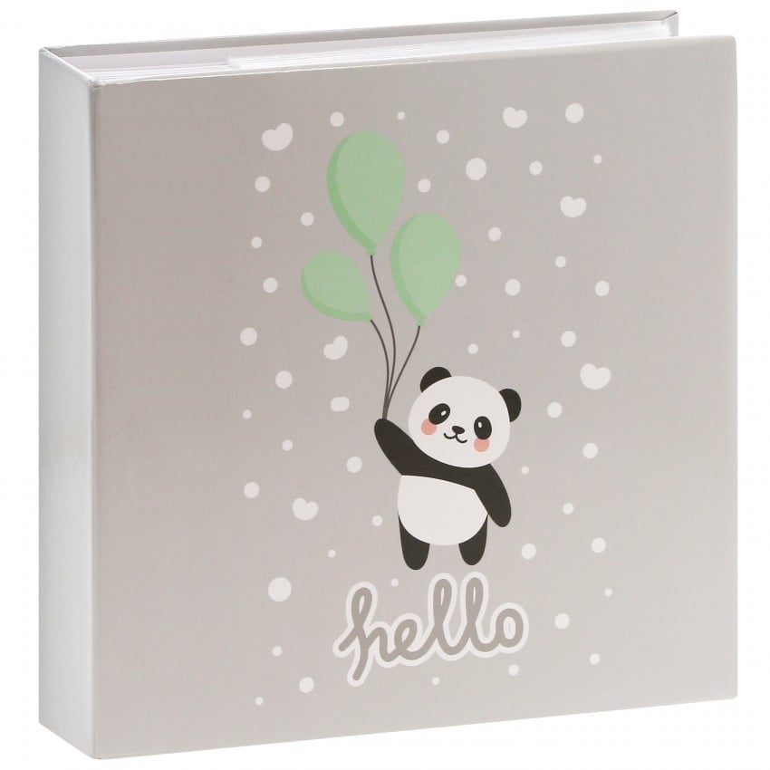 pochettes avec mémo HELLO PANDA - 100 pages blanches - 200 photos - Couv. Multicolore 22,5x22cm + poche CD