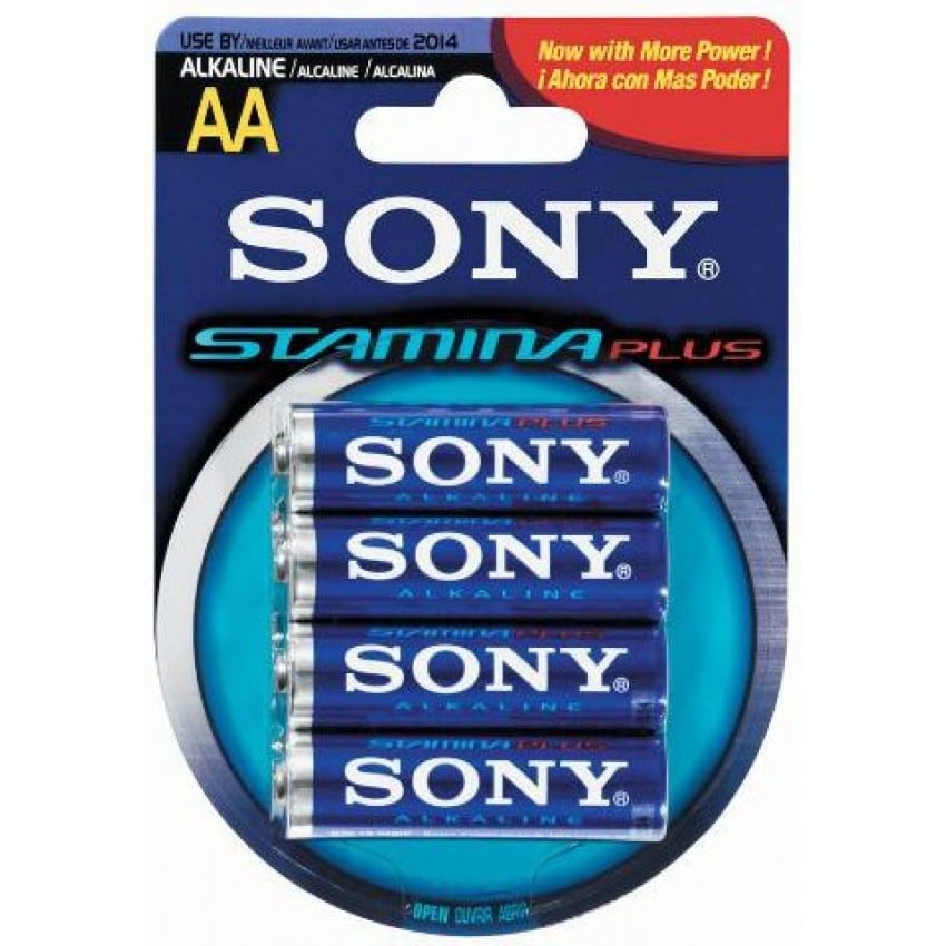 Pile alcaline LR6 AA AM3 1,5V SONY Stamina Plus Blister de 4 piles