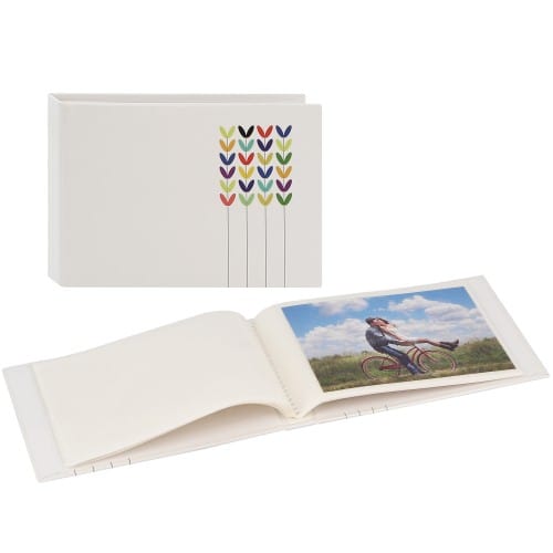 HAMA - Mini album pochettes sans mémo Blossom - 24 pages blanches - 24 photos - Couverture Blanche 17,5x12cm