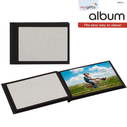 Mini album photo MITSUBISHI pré-encollé EasyAlbum - Noir - Pour 12 tirages + la couverture 10x15cm - Orientation paysage