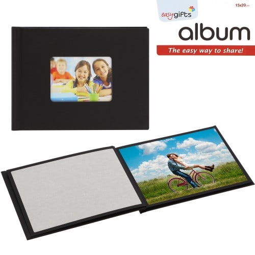 I GIFTS - Mini album adhésif EASYALBUM - 12 pages noires - 12 photos 15x20cm - Couverture Noire 23x17cm + fenêtre