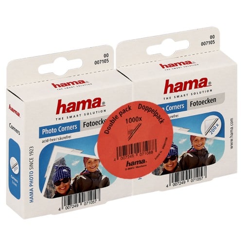 HAMA - Coins photo Transparents - Pack de 2 Boîtes de 500 (soit 1000 coins pour 250 photos)
