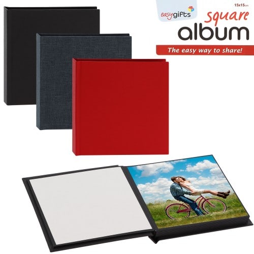 I GIFTS - Mini album adhésif EASYALBUM - 20 pages noires - 20 photos 15x15cm - Couverture Coloris aléatoire 16,5x16,5cm - à l'unité