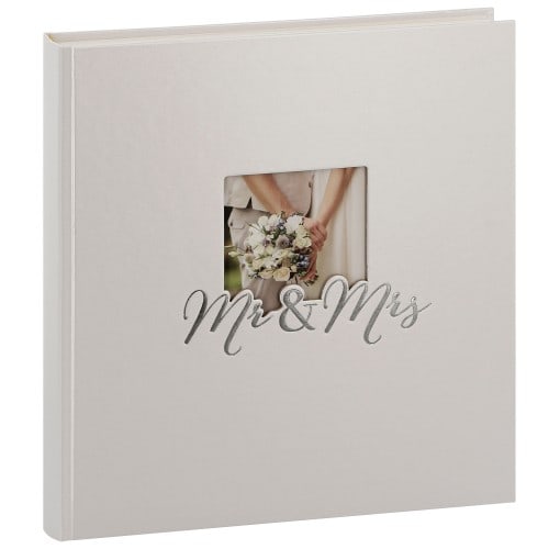 Album photo ERICA traditionnel Mariage NOTRE HISTOIRE - 60 pages blanches +  feuillets cristal - 240 photos - Couverture Blanche 28x30,5cm