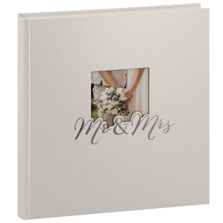 traditionnel Mr & Mrs - 60 pages blanches + feuillets cristal - 240 photos - Couverture 30x31cm