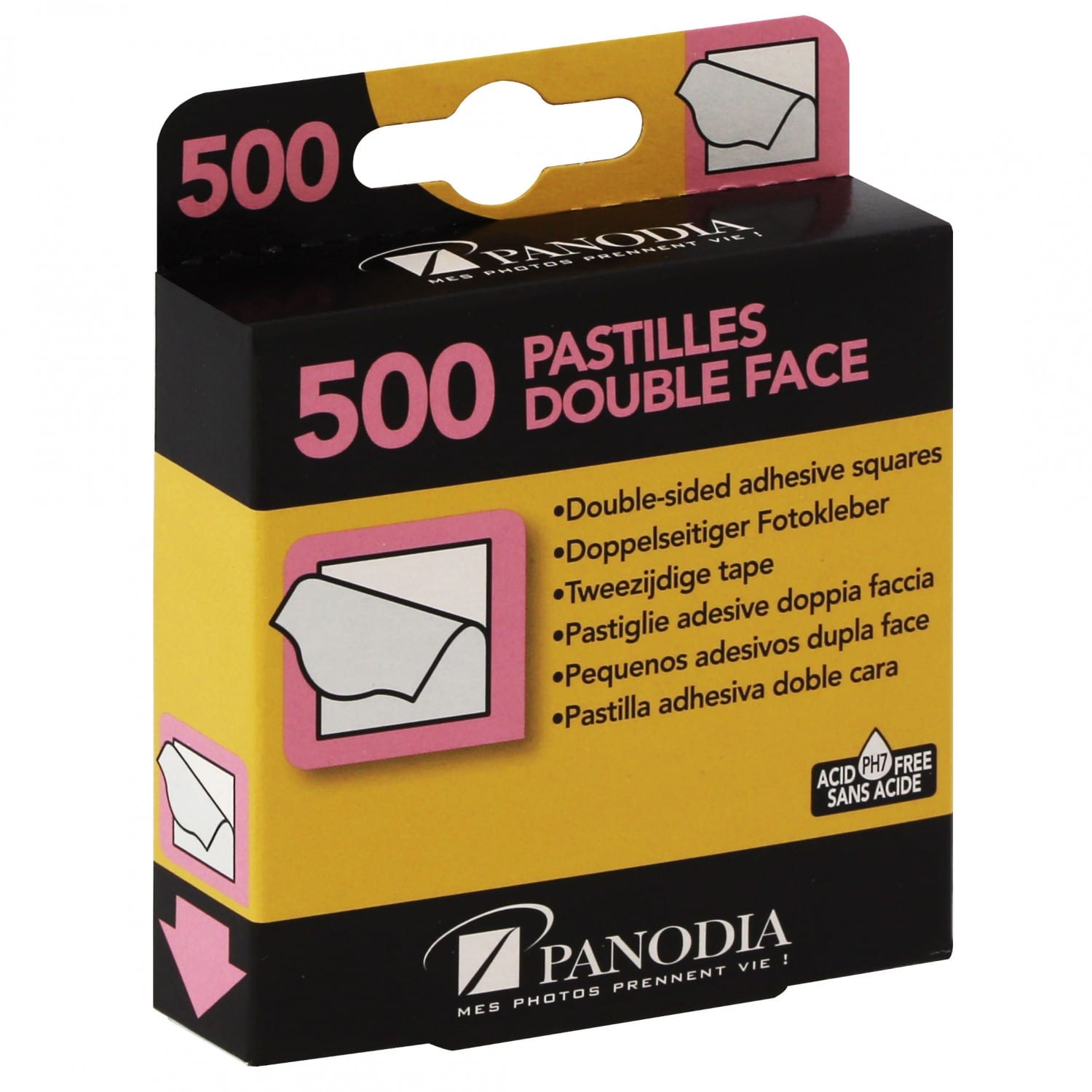 Marque française Panodia Boîte de 500 pastilles adhésives Double-Face 