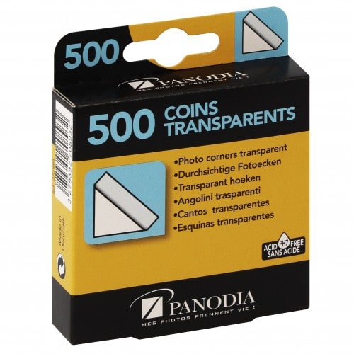 PANODIA - Coins photo - Transparents - Boîte de 500 (pour 125 photos)