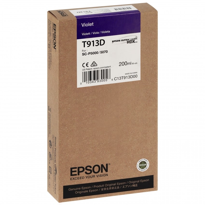 Cartouche d'encre traceur EPSON SC-P5000 - Violet - 200ml - T913D
