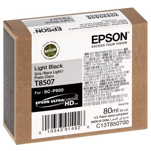 EPSON - Cartouche d'encre traceur SC-P800 - Gris - 80ml - T8507