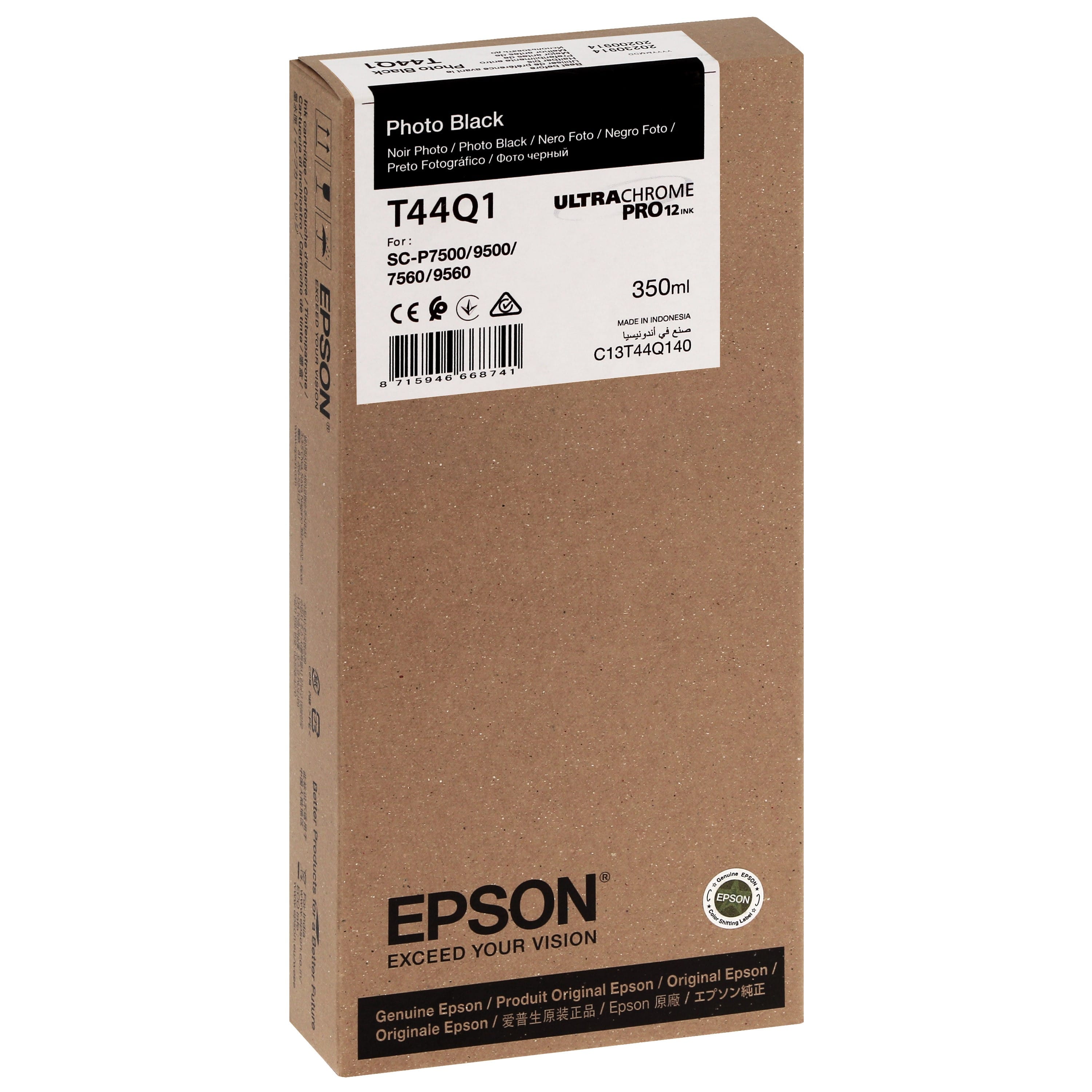 EPSON - Cartouche d'encre traceur T44Q1 Pour imprimante SC-P7500/9500 UltraChrome PRO Noir Photo - 350ml